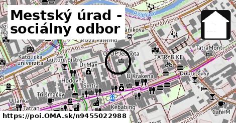 Mestský úrad - sociálny odbor