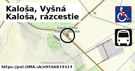 Kaloša, Vyšná Kaloša, rázcestie