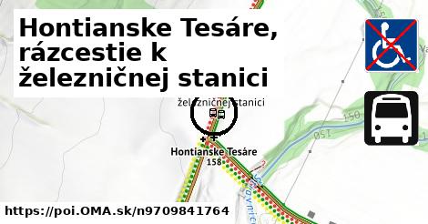 Hontianske Tesáre, rázcestie k železničnej stanici