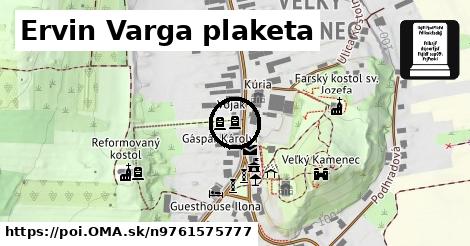 Ervin Varga plaketa