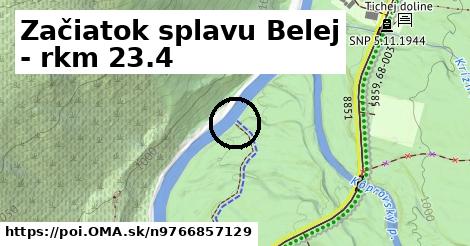 Začiatok splavu Belej - rkm 23.4