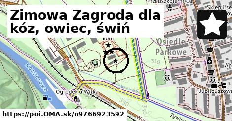 Zimowa Zagroda dla kóz, owiec, świń