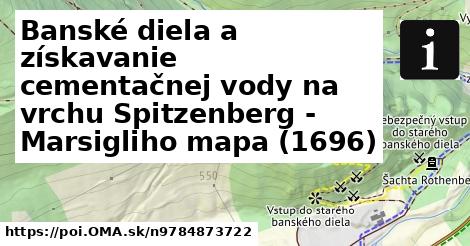 Banské diela a získavanie cementačnej vody na vrchu Spitzenberg - Marsigliho mapa (1696)