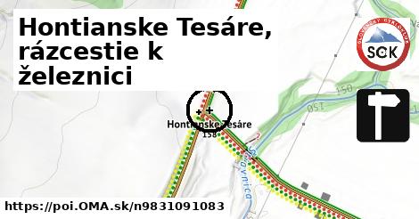 Hontianske Tesáre, rázcestie k železnici