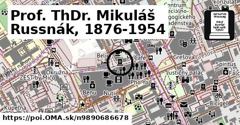 Prof. ThDr. Mikuláš Russnák, 1876-1954