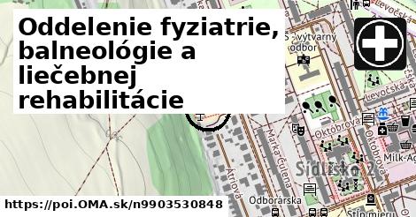 Oddelenie fyziatrie, balneológie a liečebnej rehabilitácie