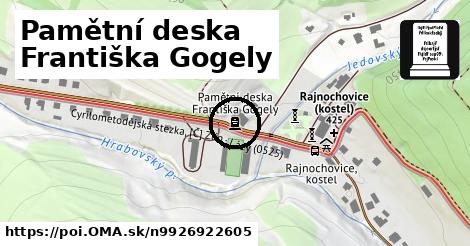 Pamětní deska Františka Gogely