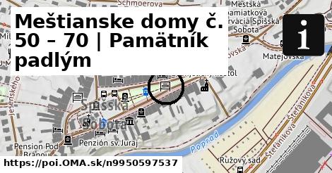 Meštianske domy č. 50 – 70 | Pamätník padlým