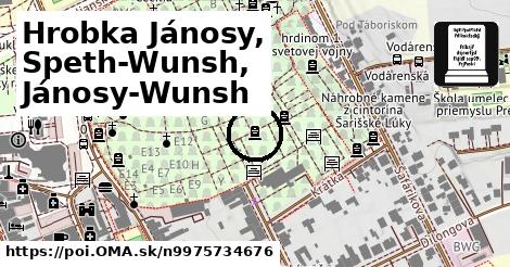 Hrobka Jánosy, Speth-Wunsh, Jánosy-Wunsh