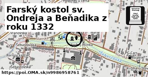 Farský kostol sv. Ondreja a Beňadika z roku 1332