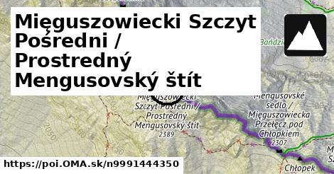 Mięguszowiecki Szczyt Pośredni / Prostredný Mengusovský štít