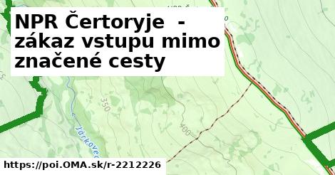 NPR Čertoryje  - zákaz vstupu mimo značené cesty