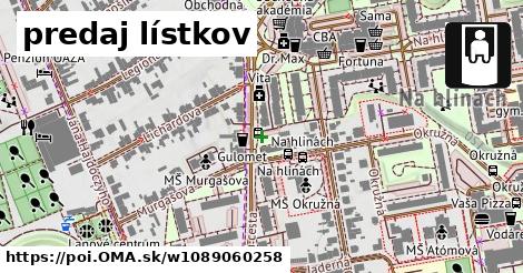 predaj lístkov