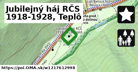 Jubilejný háj RČS 1918-1928, Teplô