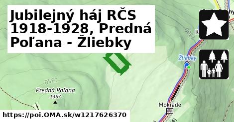 Jubilejný háj RČS 1918-1928, Predná Poľana - Žliebky