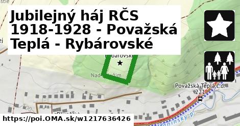 Jubilejný háj RČS 1918-1928 - Považská Teplá - Rybárovské