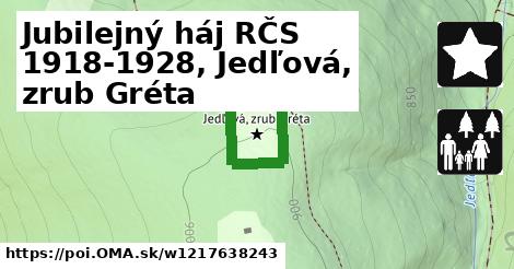 Jubilejný háj RČS 1918-1928, Jedľová, zrub Gréta