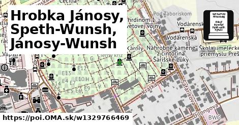 Hrobka Jánosy, Speth-Wunsh, Jánosy-Wunsh