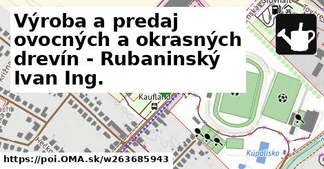 Výroba a predaj ovocných a okrasných drevín - Rubaninský Ivan Ing.