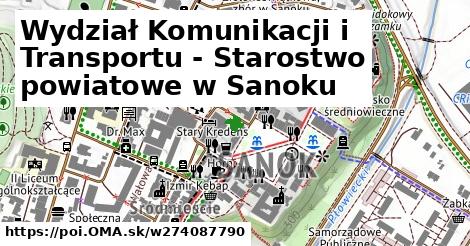 Wydział Komunikacji i Transportu - Starostwo powiatowe w Sanoku