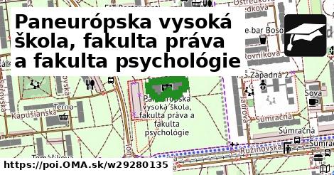 Рaneurópska vysoká škola, fakulta práva a fakulta psychológie