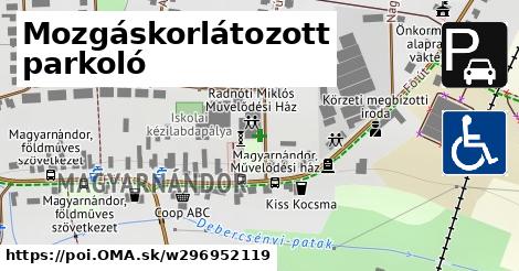 Mozgáskorlátozott parkoló