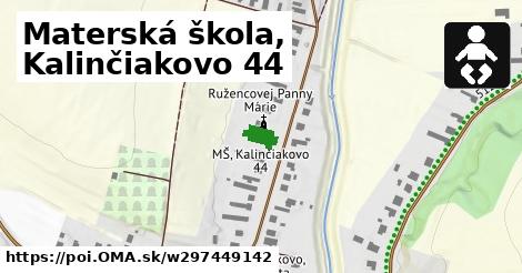 Materská škola, Kalinčiakovo 44