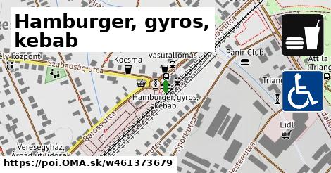 Hamburger, gyros, kebab