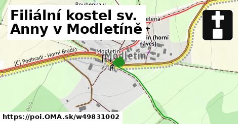 Filiální kostel sv. Anny v Modletíně