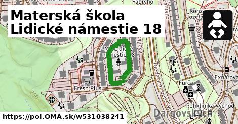 Materská škola Lidické námestie 18