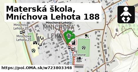 Materská škola, Mníchova Lehota 188