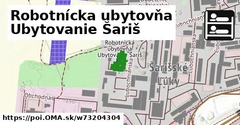 Robotnícka ubytovňa Ubytovanie Šariš