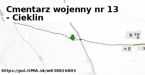 Cmentarz wojenny nr 13 - Cieklin
