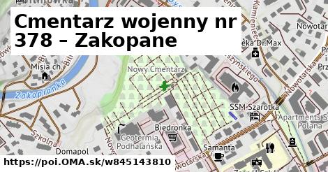 Cmentarz wojenny nr 378 – Zakopane