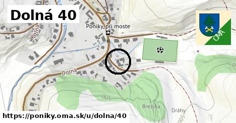 Dolná 40, Poniky