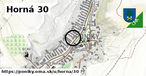 Horná 30, Poniky