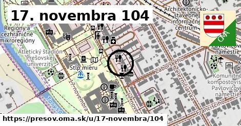 17. novembra 104, Prešov