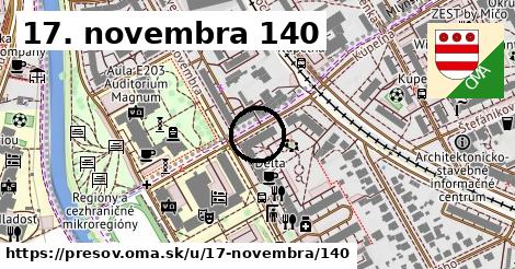 17. novembra 140, Prešov