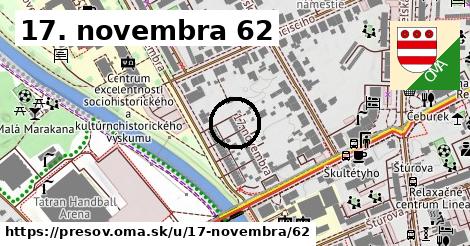 17. novembra 62, Prešov