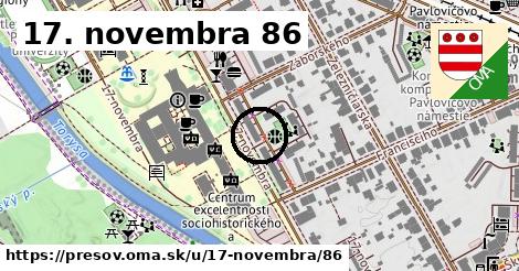 17. novembra 86, Prešov