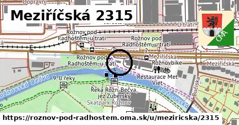 Meziříčská 2315, Rožnov pod Radhoštěm