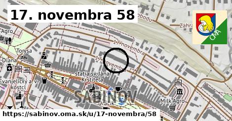 17. novembra 58, Sabinov