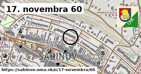 17. novembra 60, Sabinov
