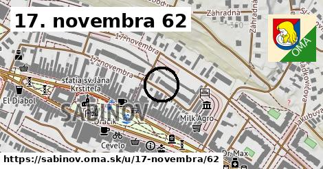 17. novembra 62, Sabinov