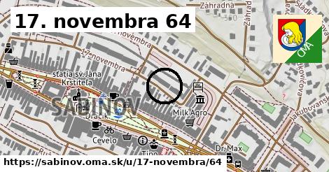 17. novembra 64, Sabinov