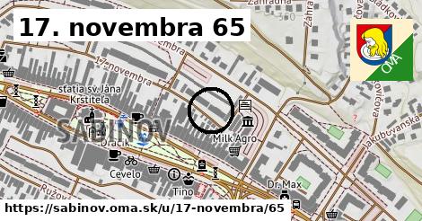 17. novembra 65, Sabinov