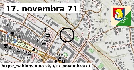 17. novembra 71, Sabinov