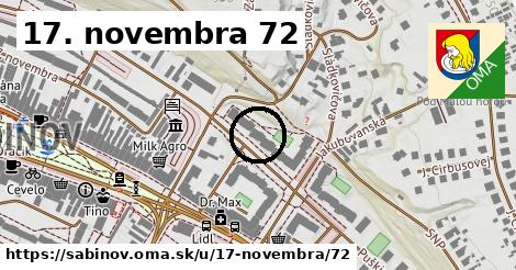17. novembra 72, Sabinov