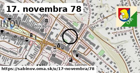 17. novembra 78, Sabinov