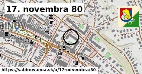 17. novembra 80, Sabinov